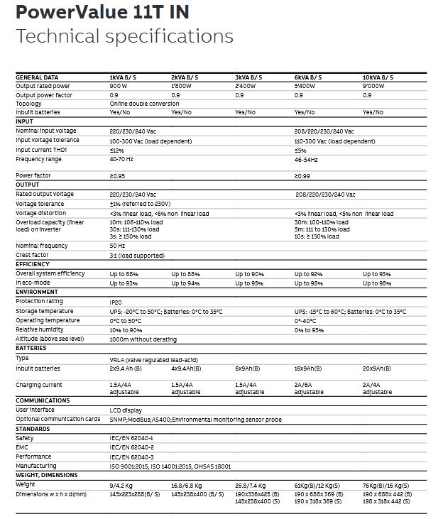 ABB - PowerValue Single Phase Monolithic UPS -  11T 6 kVA B